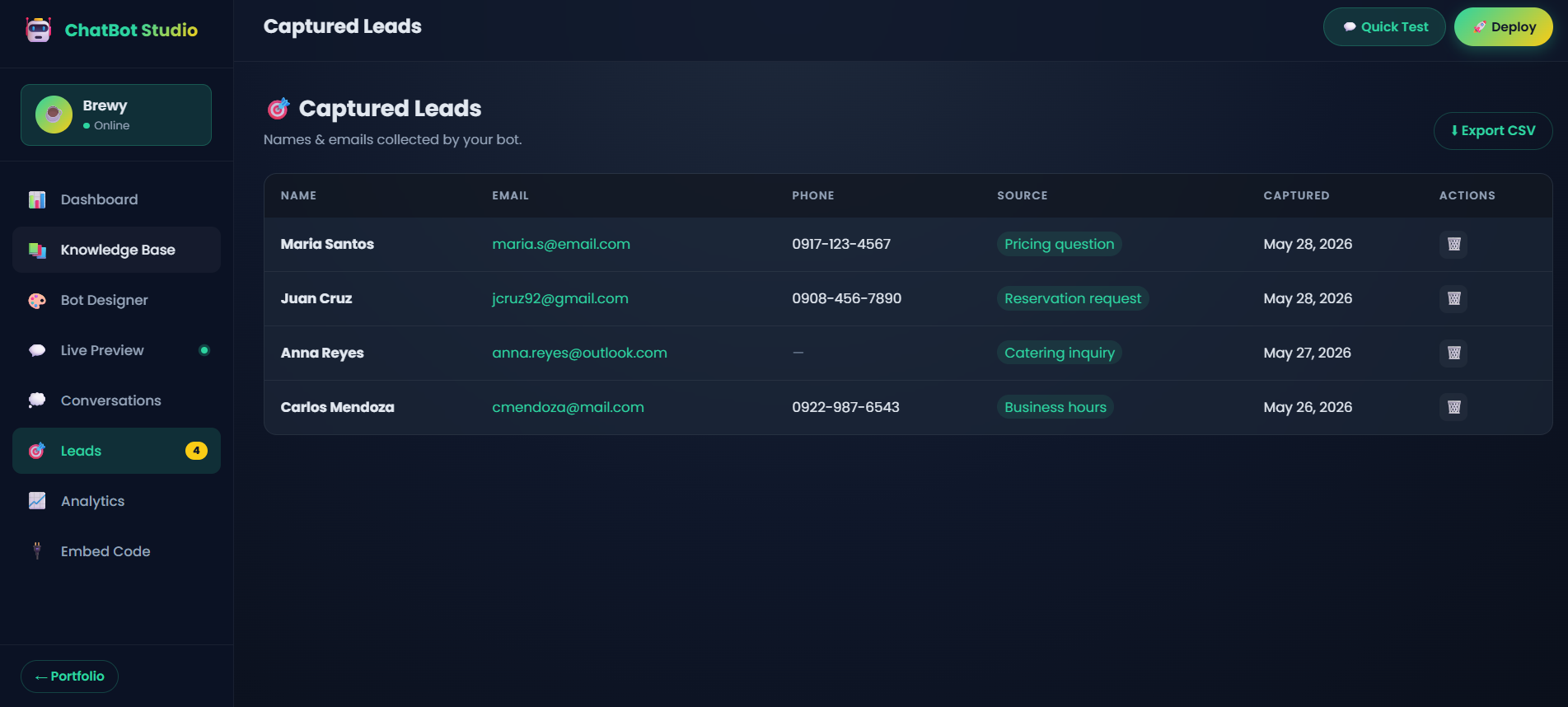 ChatBot Studio Screenshot 3